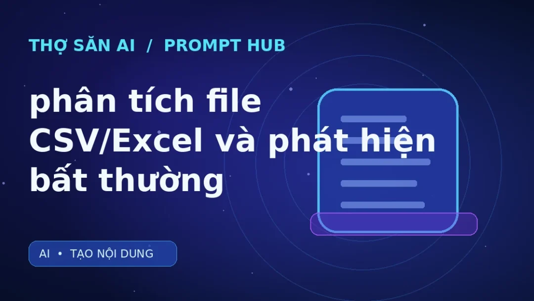 Ảnh minh họa Thợ Săn AI: Prompt phân tích file CSV/Excel và phát hiện bất thường