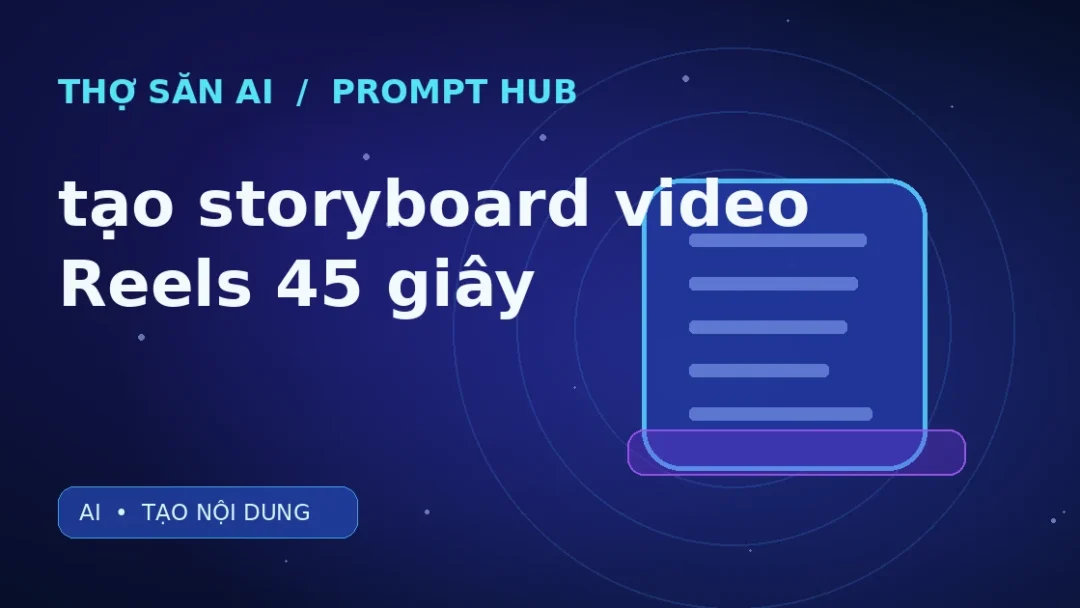 Ảnh minh họa Thợ Săn AI: Prompt tạo storyboard video Reels 45 giây
